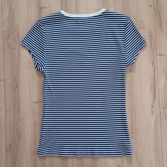 J. Crew Slim Fit Scoop Neck Ribbed Tops Bundle Pink Navy M NWOT - Picture 3 of 11